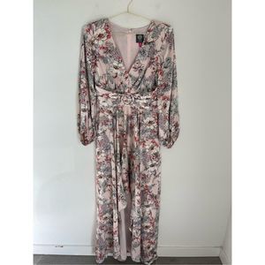 VINCE CAMUTO Floral Print Buckle Waist High-Low Gown/Dress Size 8 NWOT